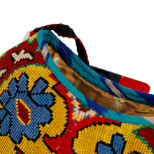 Load image into Gallery viewer, Iroqi Embroidered Floral Silk Sling in Yellow and Blue - Iroqi Arcadia in Yellow | NOVICA