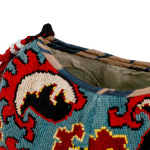 Load image into Gallery viewer, Iroqi Embroidered Floral Silk Sling in Red and Blue - Iroqi Arcadia in Red | NOVICA