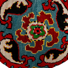 Load image into Gallery viewer, Iroqi Embroidered Floral Silk Sling in Red and Blue - Iroqi Arcadia in Red | NOVICA