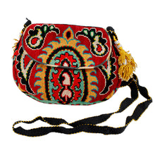 Load image into Gallery viewer, Traditional Embroidered Red and Yellow Silk Sling - Classic Journeys | NOVICA