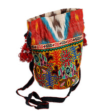 Load image into Gallery viewer, Iroqi Embroidered Silk Drawstring Sling with Tassels - Fantasy Spirit | NOVICA