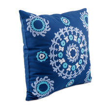 Load image into Gallery viewer, Mandala-Themed Hand-Embroidered Suzani Cotton Cushion Cover - Mandala Flair | NOVICA