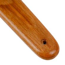 Load image into Gallery viewer, Hand-Carved Cherry Wood Shoehorn with Classic Floral Motif - Classic Gait | NOVICA