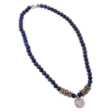 Load image into Gallery viewer, Cultural Natural Lapis Lazuli Choker Pendant Necklace - True History | NOVICA