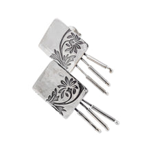 Load image into Gallery viewer, Floral High-Polished Sterling Silver Drop Earrings - Floral Grace | NOVICA