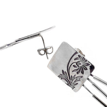 Load image into Gallery viewer, Floral High-Polished Sterling Silver Drop Earrings - Floral Grace | NOVICA