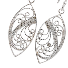 Load image into Gallery viewer, High-Polished Oval Sterling Silver Filigree Dangle Earrings - Fairy Essence | NOVICA