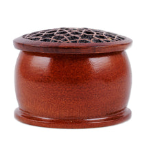 Load image into Gallery viewer, Handcrafted Star-Patterned Mini Walnut Wood Ring Box - Samarkand Essence | NOVICA