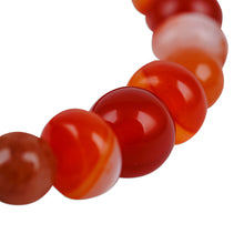 Load image into Gallery viewer, Carnelian and Agate Beaded Dzi Pendant Bracelet in Orange - Orange Fate | NOVICA