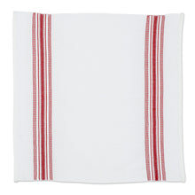 Load image into Gallery viewer, Striped 100% Cotton Napkins in Crimson and White Hues (Pair) - Seasonal Stripes | NOVICA