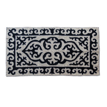 Load image into Gallery viewer, Traditional Shyrdak Wool Rug in Dark Blue and White (4x7) - Midnight Wonders | NOVICA