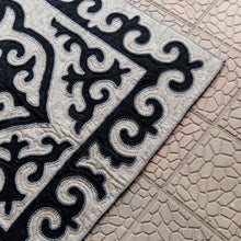 Load image into Gallery viewer, Traditional Shyrdak Wool Rug in Dark Blue and White (4x7) - Midnight Wonders | NOVICA