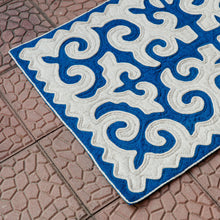 Load image into Gallery viewer, Handmade Classic Blue and White Shyrdak Wool Area Rug (2x4) - Classic Magic | NOVICA