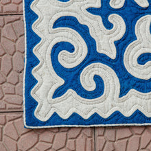 Load image into Gallery viewer, Handmade Classic Blue and White Shyrdak Wool Area Rug (2x4) - Classic Magic | NOVICA