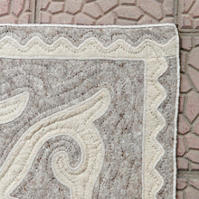 Load image into Gallery viewer, Classic Wool Shyrdak Area Rug in Grey and White (4x6) - The Ethereal Palace | NOVICA