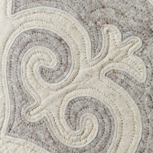 Load image into Gallery viewer, Classic Wool Shyrdak Area Rug in Grey and White (4x6) - The Ethereal Palace | NOVICA
