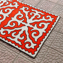 Load image into Gallery viewer, Classic Geometric Shyrdak Wool Rug in Red Hues (3x4.5) - Kyrgyzstan's Majesty | NOVICA