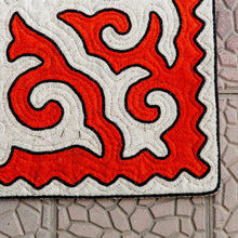 Load image into Gallery viewer, Classic Geometric Shyrdak Wool Rug in Red Hues (3x4.5) - Kyrgyzstan's Majesty | NOVICA