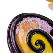 Load image into Gallery viewer, Handcrafted Vibrant Ceramic Choker Pendant Necklace - Swirling Gaze | NOVICA