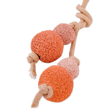 Load image into Gallery viewer, Adjustable Orange and Pink Ceramic Beaded Choker Necklace - Sweetness at Sunrise | NOVICA