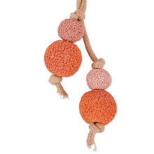 Load image into Gallery viewer, Adjustable Orange and Pink Ceramic Beaded Choker Necklace - Sweetness at Sunrise | NOVICA