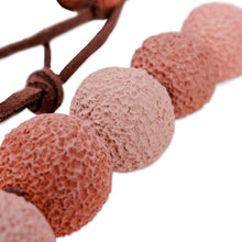 Load image into Gallery viewer, Adjustable Pink and Ivory Ceramic Beaded Necklace - Sweetness at Sunset | NOVICA