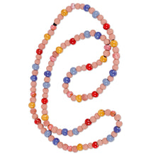 Load image into Gallery viewer, Hand-Painted Ceramic Beaded Necklace from Uzbekistan (Small) - Spring Colors | NOVICA
