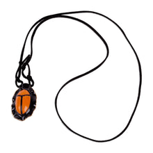 Load image into Gallery viewer, Handcrafted Painted Beetle-Shaped Ceramic Pendant Necklace - Tiniest Sensations | NOVICA