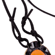 Load image into Gallery viewer, Handcrafted Painted Beetle-Shaped Ceramic Pendant Necklace - Tiniest Sensations | NOVICA