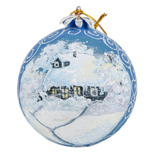 Load image into Gallery viewer, Hand-Painted Winter-Themed Landscape Ceramic Ornament - Winter in the Village | NOVICA