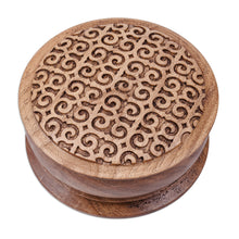 Load image into Gallery viewer, Traditional Hand-Carved Patterned Walnut Wood Jewelry Box - Palace Homage | NOVICA