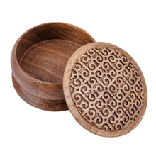 Load image into Gallery viewer, Traditional Hand-Carved Patterned Walnut Wood Jewelry Box - Palace Homage | NOVICA
