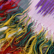 Load image into Gallery viewer, Classic Fringed Cotton Ikat Scarf Handwoven in Uzbekistan - Symphony of Sweetness | NOVICA