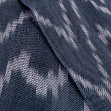 Load image into Gallery viewer, Handwoven Ikat Patterned Blue Cotton Scarf with Fringes - Blue Frequencies | NOVICA