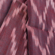 Load image into Gallery viewer, Handwoven Ikat Patterned Red Cotton Scarf with Fringes - Red Frequencies | NOVICA