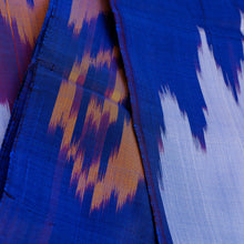 Load image into Gallery viewer, Handwoven Ikat Patterned Purple and Blue Silk Scarf - Royal Twilight | NOVICA