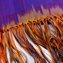 Load image into Gallery viewer, Handwoven Ikat Patterned Purple and Blue Silk Scarf - Royal Twilight | NOVICA