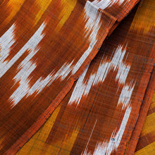 Load image into Gallery viewer, Handloomed Ikat Patterned Soft Silk Scarf in Yellow Hues - Summer Halo | NOVICA