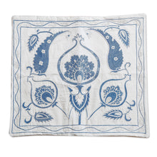 Load image into Gallery viewer, Classic Embroidered Blue and White Cotton Cushion Cover - Celestial Romance | NOVICA
