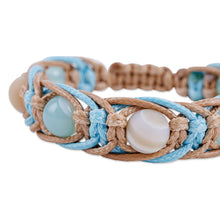 Load image into Gallery viewer, Agate & Chalcedony Beaded Macrame Shambhala Style Bracelet - Shambhala Chic | NOVICA