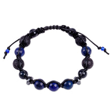 Load image into Gallery viewer, Handcrafted Multi-Gemstone Macrame Shambhala Style Bracelet - Shambhala Allure | NOVICA