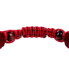 Load image into Gallery viewer, Dzi Multi-Gemstone Beaded Macrame Shambhala Style Bracelet - Shambhala Striped Dzi | NOVICA