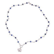 Load image into Gallery viewer, Elephant-Themed Lapis Lazuli Link Choker Pendant Necklace - The Sage Giant | NOVICA