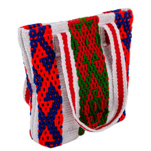 Load image into Gallery viewer, Woven Striped Geometric Patterned Cotton and Wool Tote Bag - Days of Traditions | NOVICA