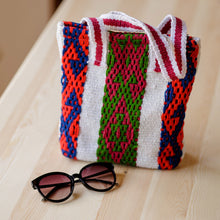 Load image into Gallery viewer, Woven Striped Geometric Patterned Cotton and Wool Tote Bag - Days of Traditions | NOVICA