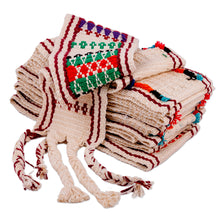 Load image into Gallery viewer, Woven Ivory and Burgundy Cotton and Wool Baskur Home Accent - Yurt Greetings | NOVICA