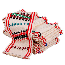 Load image into Gallery viewer, Woven Ivory and Red Cotton and Wool Baskur Home Accent - Divine Greetings | NOVICA
