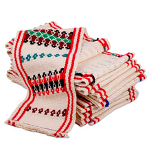 Load image into Gallery viewer, Woven Ivory and Red Cotton and Wool Baskur Home Accent - Divine Greetings | NOVICA