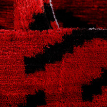 Load image into Gallery viewer, Eye-Patterned Red Silk Velvet Handle Bag from Uzbekistan - Sophisticated Glances | NOVICA