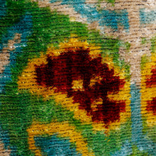 Load image into Gallery viewer, Pomegranate-Themed Green Silk Velvet Handle Bag - Green Adoration | NOVICA